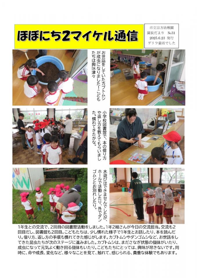 PDF画像：マイケル通信 31の様子